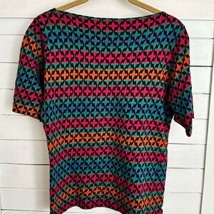 Vibrant vintage geometric top